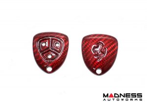 Ferrari Key Fob Cover - Carbon Fiber - Red Candy